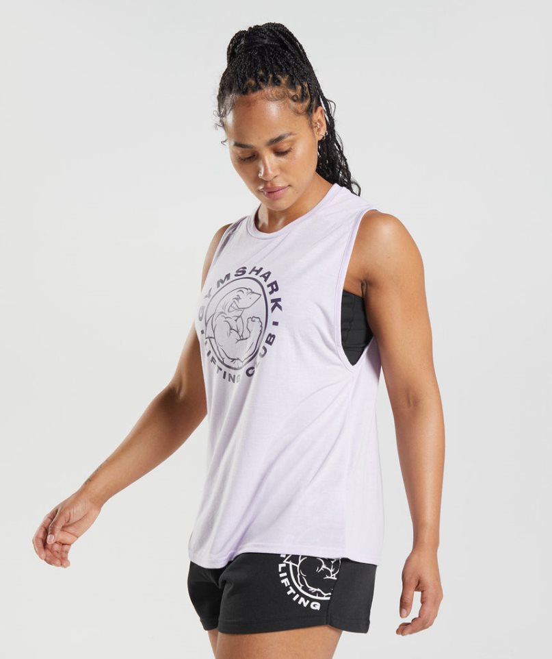 Gymshark Legacy Női Ujjatlan Póló Világos Lila | HU-Z-398