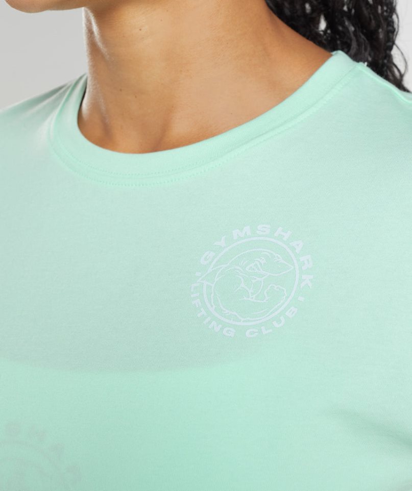 Gymshark Legacy Női Vágott Felsők Világos Zöld | HU-T-502