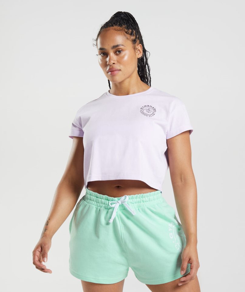 Gymshark Legacy Női Vágott Felsők Világos Lila | HU-V-987