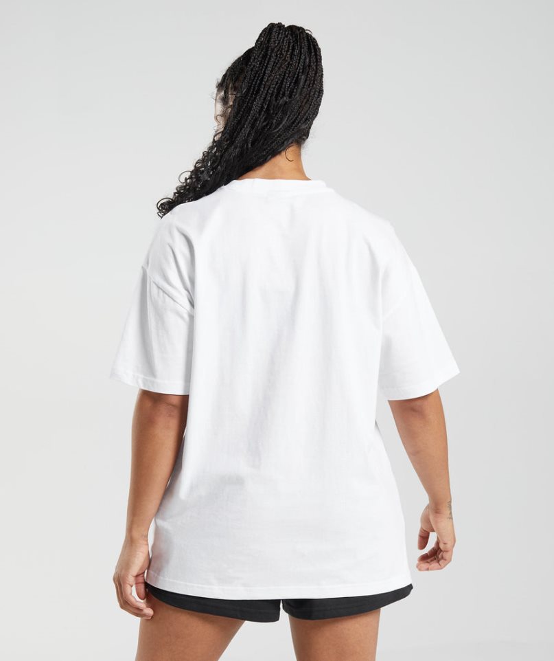 Gymshark Legacy Oversized Női Póló Fehér | HU-D-503