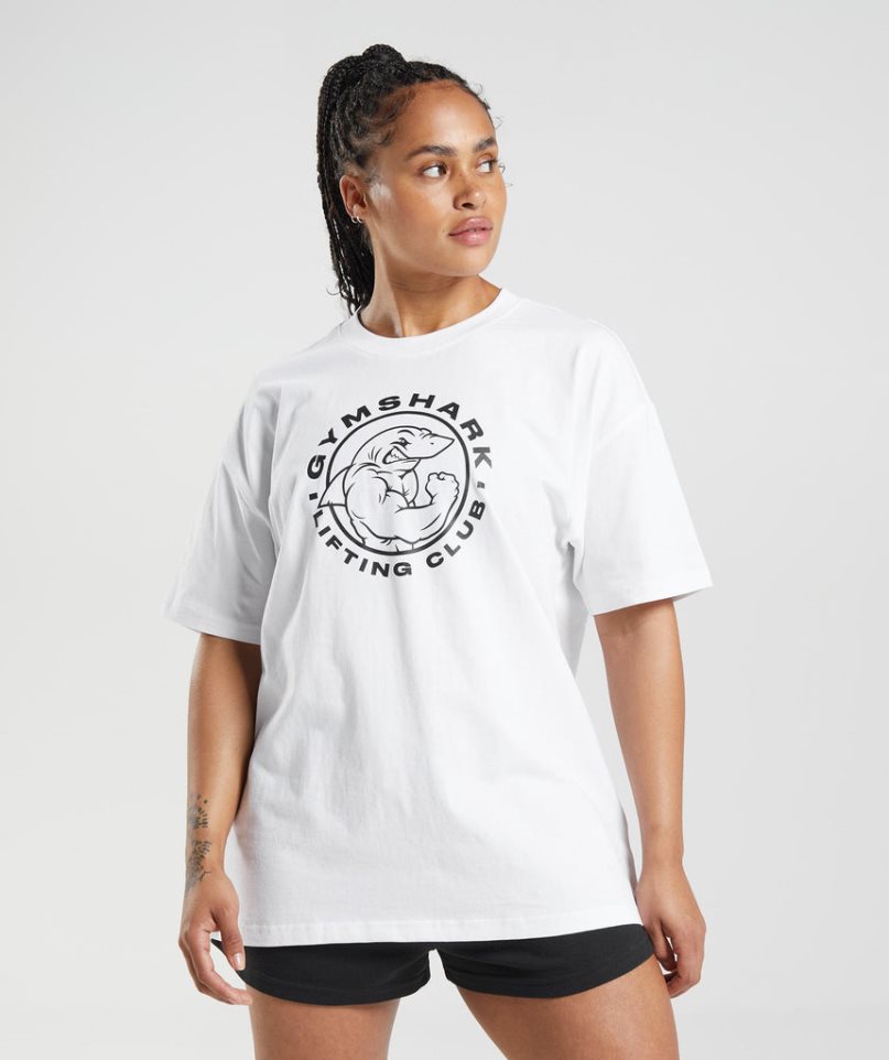 Gymshark Legacy Oversized Női Póló Fehér | HU-D-503