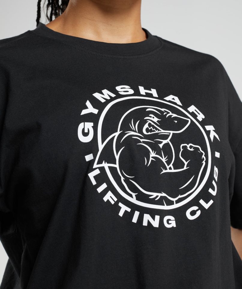 Gymshark Legacy Oversized Női Póló Fekete | HU-D-816