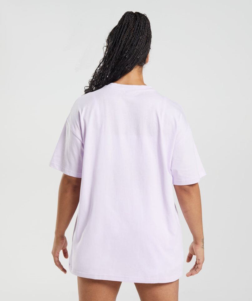 Gymshark Legacy Oversized Női Póló Világos Lila | HU-K-784