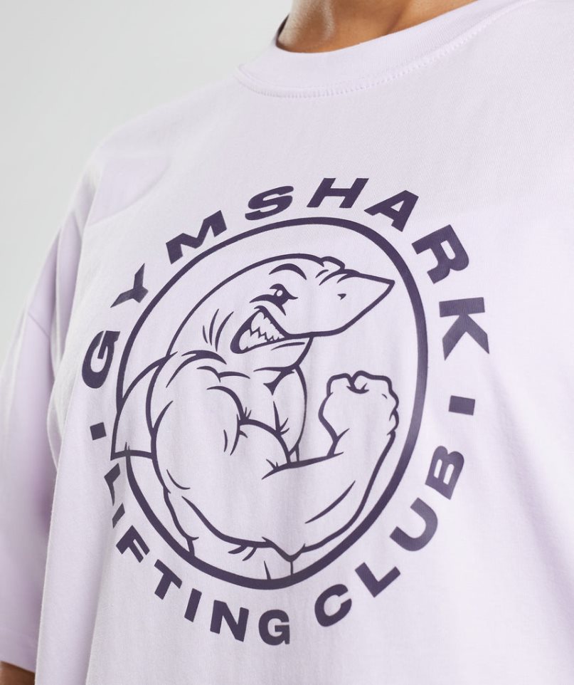 Gymshark Legacy Oversized Női Póló Világos Lila | HU-K-784