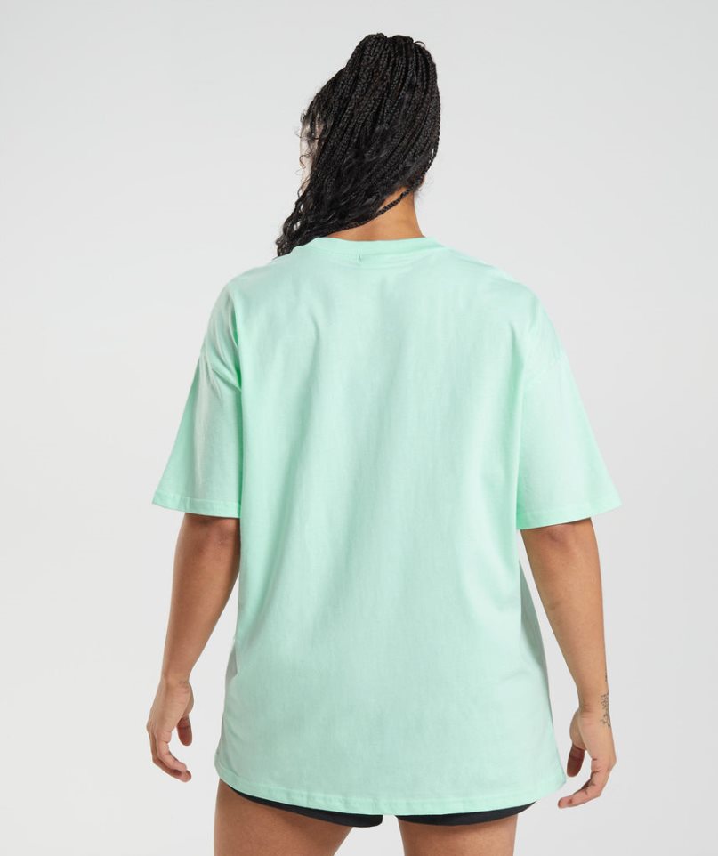 Gymshark Legacy Oversized Női Póló Világos Zöld | HU-Z-305