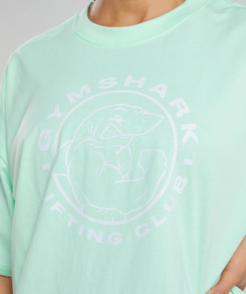 Gymshark Legacy Oversized Női Póló Világos Zöld | HU-Z-305