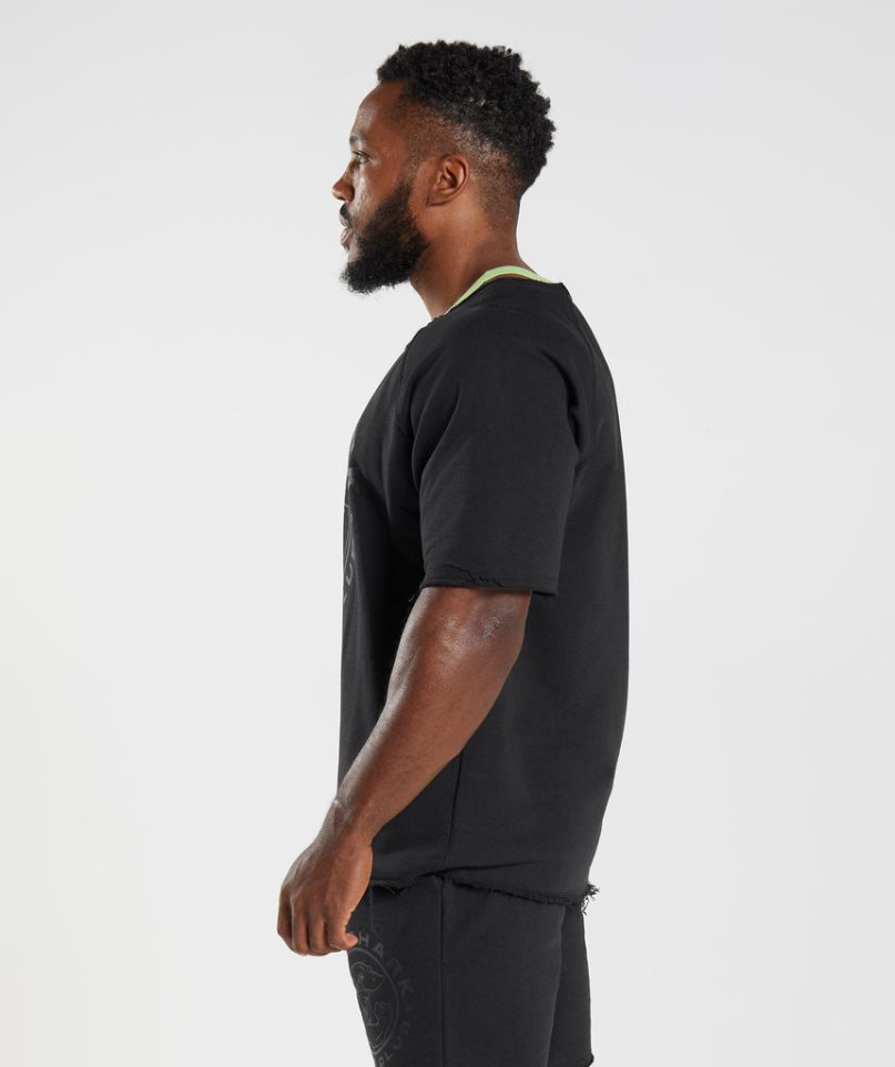 Gymshark Legacy Rag Top Férfi Póló Fekete | HU-B-834