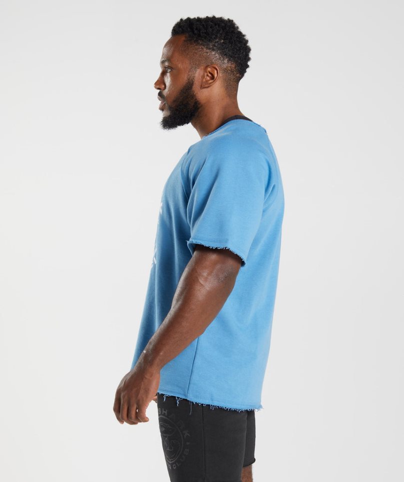 Gymshark Legacy Rag Top Férfi Póló Kék | HU-T-074