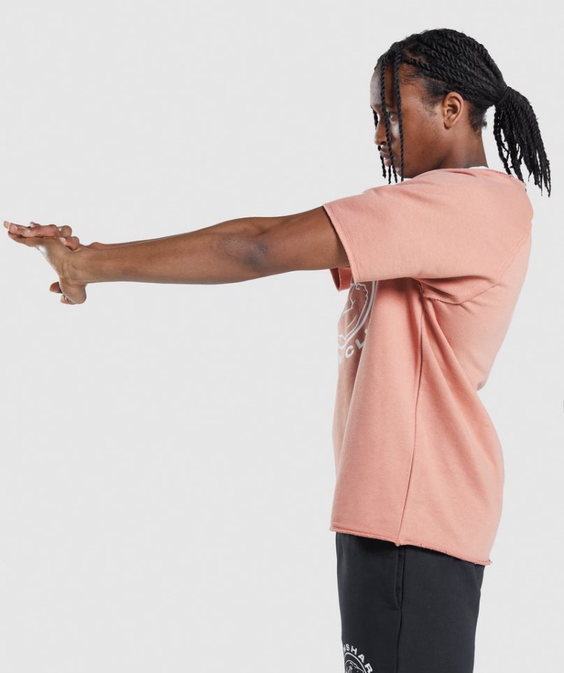 Gymshark Legacy Rag Top Férfi Póló Rózsaszín | HU-Z-530