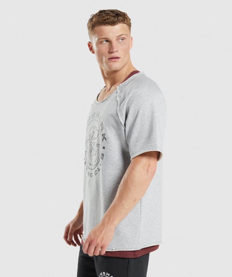 Gymshark Legacy Rag Top Férfi Póló Világos Szürke | HU-K-426
