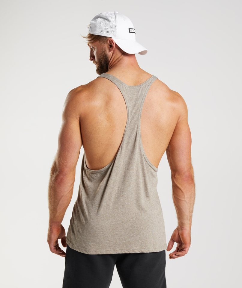 Gymshark Legacy Stringer Férfi Ujjatlan Póló Szürke | HU-H-530