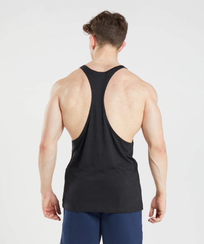 Gymshark Legacy Stringer Férfi Ujjatlan Póló Fekete | HU-J-952