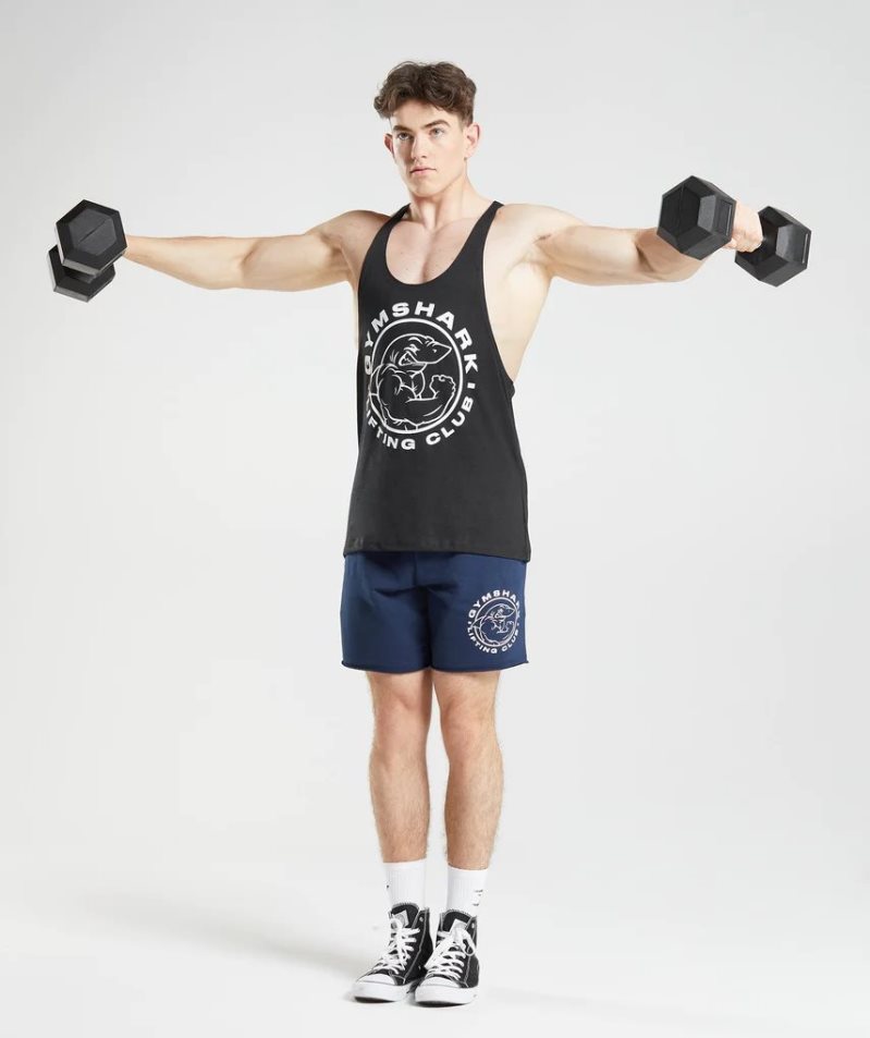 Gymshark Legacy Stringer Férfi Ujjatlan Póló Fekete | HU-J-952