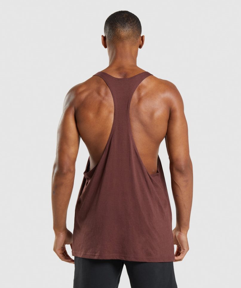 Gymshark Legacy Stringer Férfi Ujjatlan Póló Bordó | HU-L-537