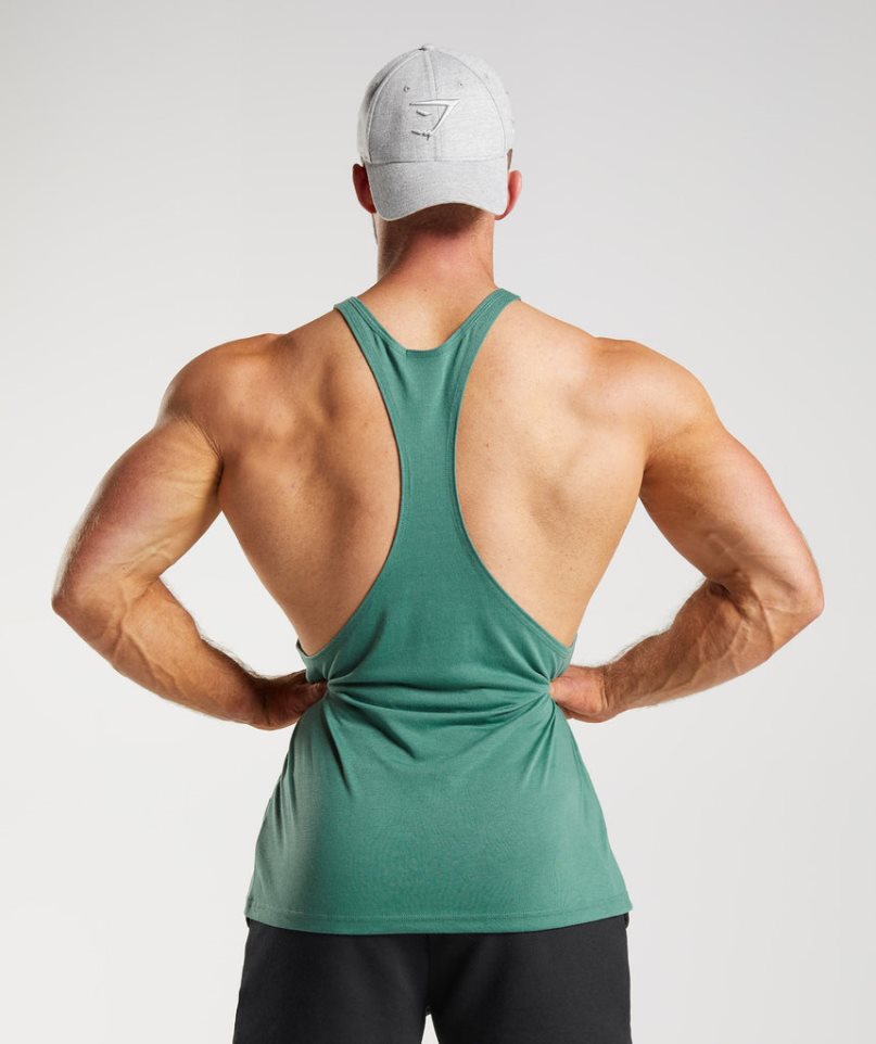 Gymshark Legacy Stringer Férfi Ujjatlan Póló Zöld | HU-N-980