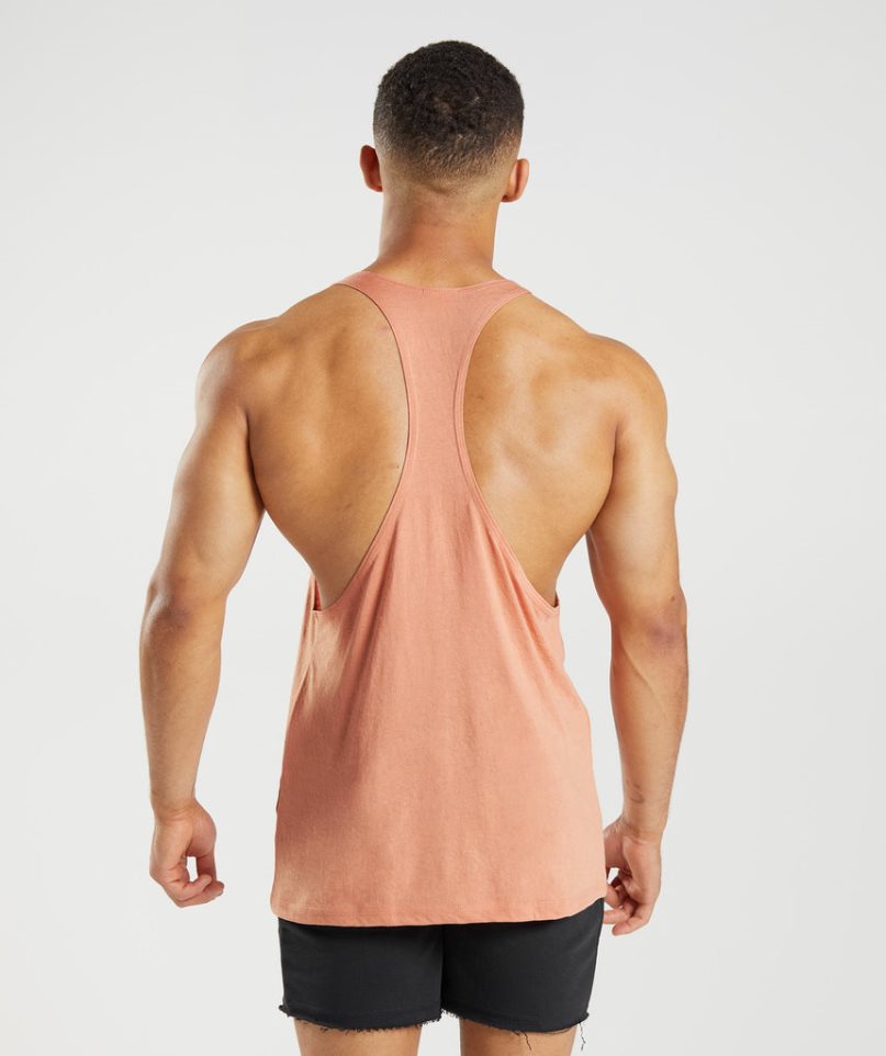 Gymshark Legacy Stringer Férfi Ujjatlan Póló Rózsaszín | HU-P-475