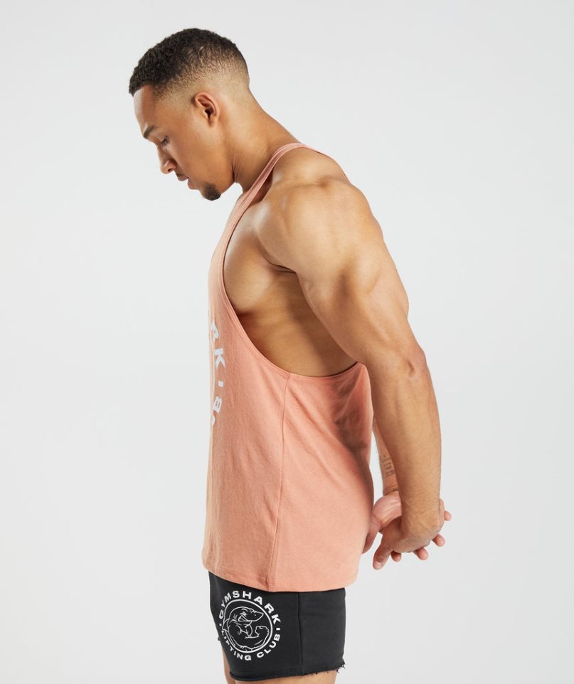 Gymshark Legacy Stringer Férfi Ujjatlan Póló Rózsaszín | HU-P-475