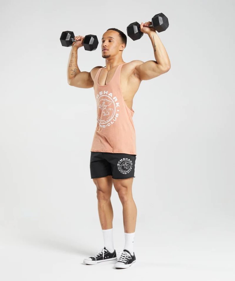 Gymshark Legacy Stringer Férfi Ujjatlan Póló Rózsaszín | HU-P-475