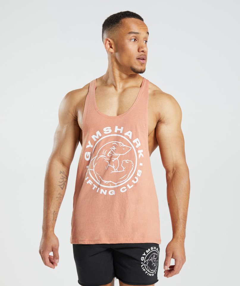 Gymshark Legacy Stringer Férfi Ujjatlan Póló Rózsaszín | HU-P-475