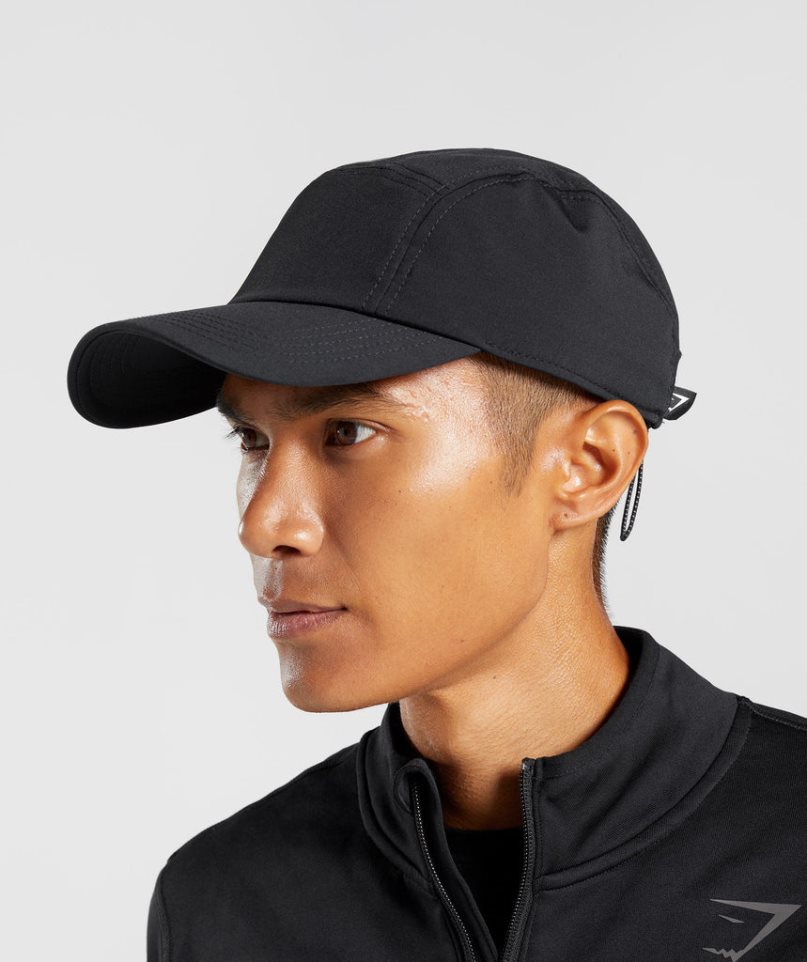 Gymshark Logo 5 Panel Sapkák Fekete | HU-T-438