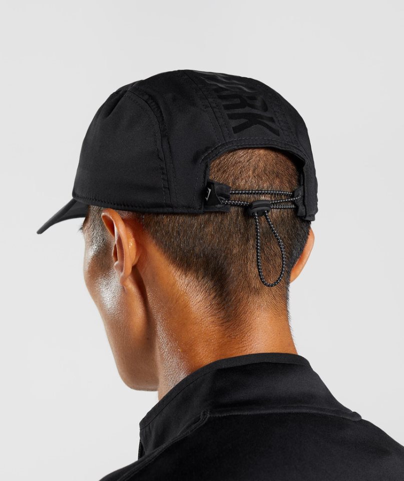 Gymshark Logo 5 Panel Sapkák Fekete | HU-T-438