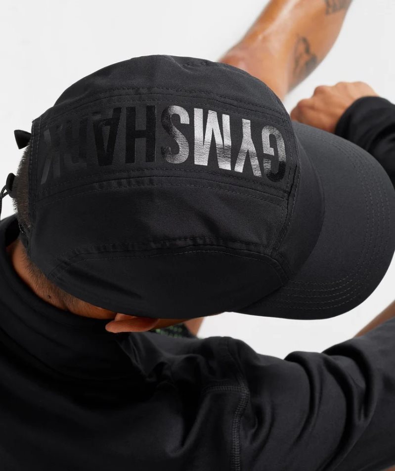 Gymshark Logo 5 Panel Sapkák Fekete | HU-T-438