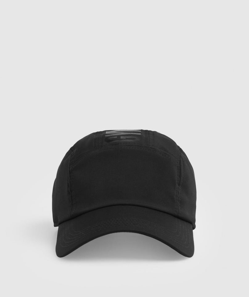 Gymshark Logo 5 Panel Sapkák Fekete | HU-T-438