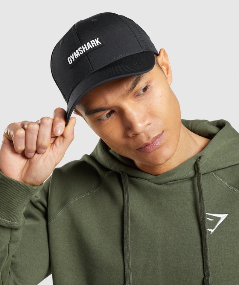Gymshark Mesh Snapback Sapkák Fekete | HU-S-065