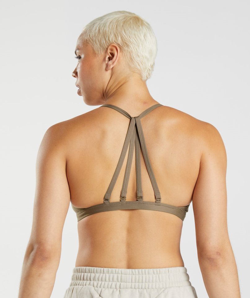 Gymshark Minimal Női Sportmelltartó Barna | HU-L-423