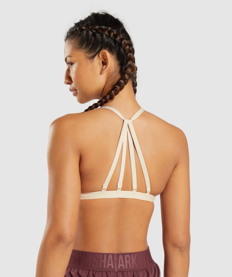 Gymshark Minimal Női Sportmelltartó Bézs | HU-X-948