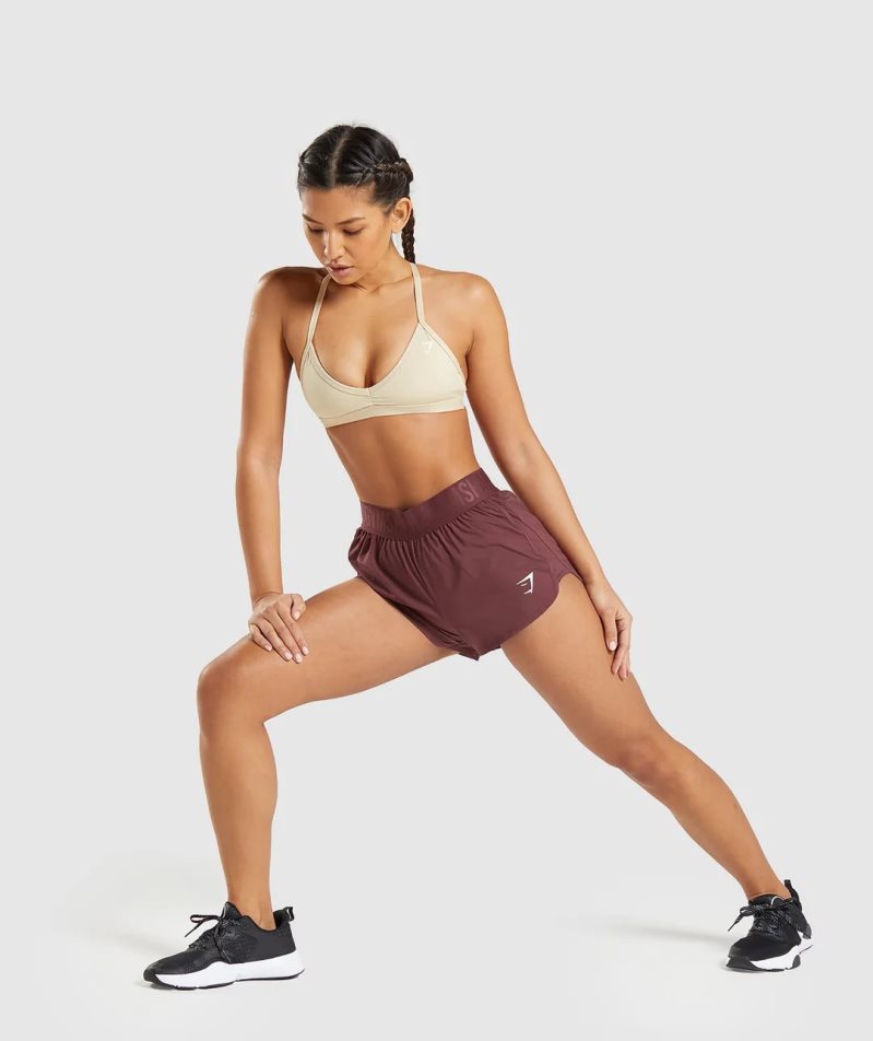 Gymshark Minimal Női Sportmelltartó Bézs | HU-X-948