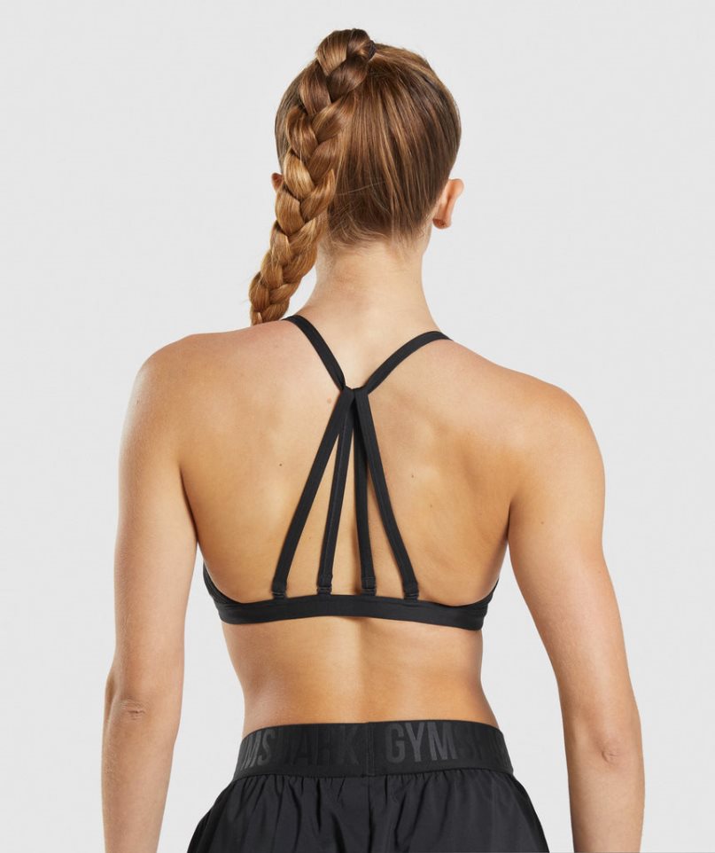 Gymshark Minimal Női Sportmelltartó Fekete | HU-Y-167