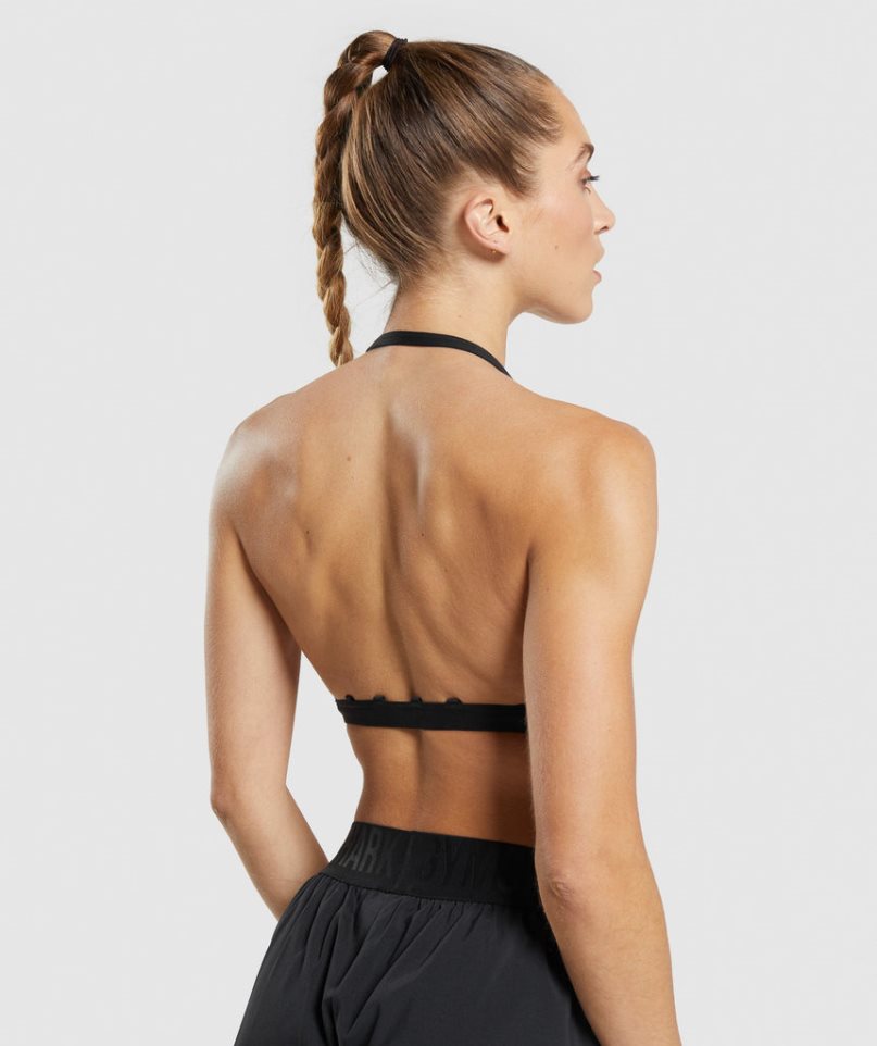 Gymshark Minimal Női Sportmelltartó Fekete | HU-Y-167