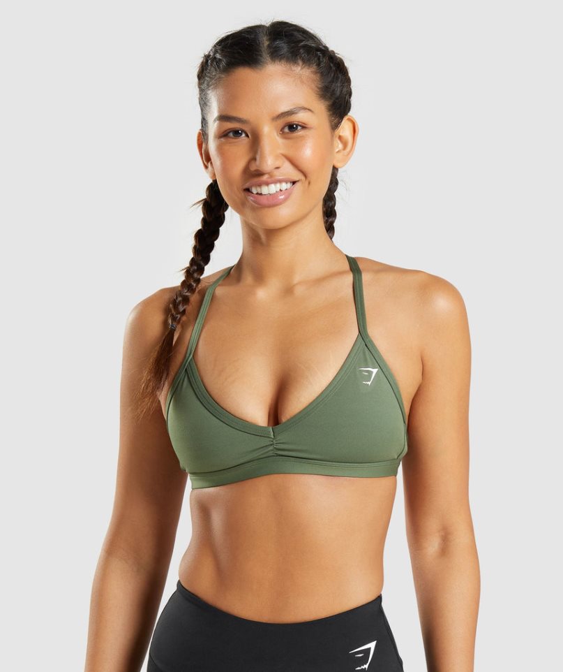 Gymshark Minimal Női Sportmelltartó Olivazöld | HU-O-820