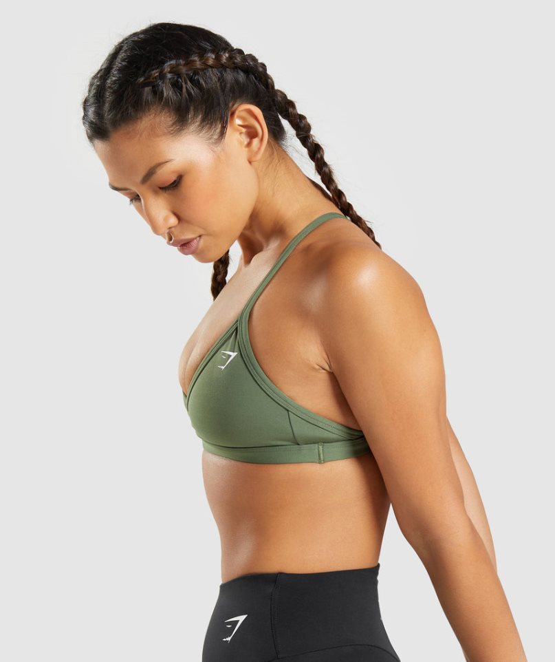 Gymshark Minimal Női Sportmelltartó Olivazöld | HU-O-820