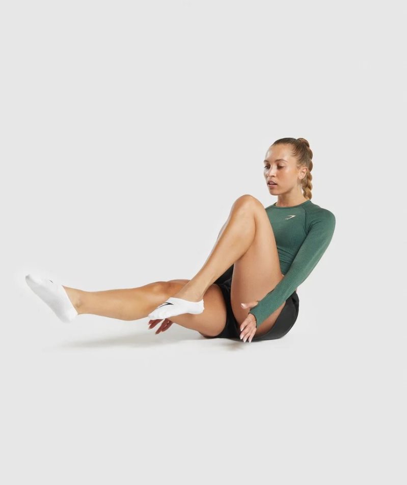 Gymshark No Show 3pk Zokni Fehér | HU-R-974
