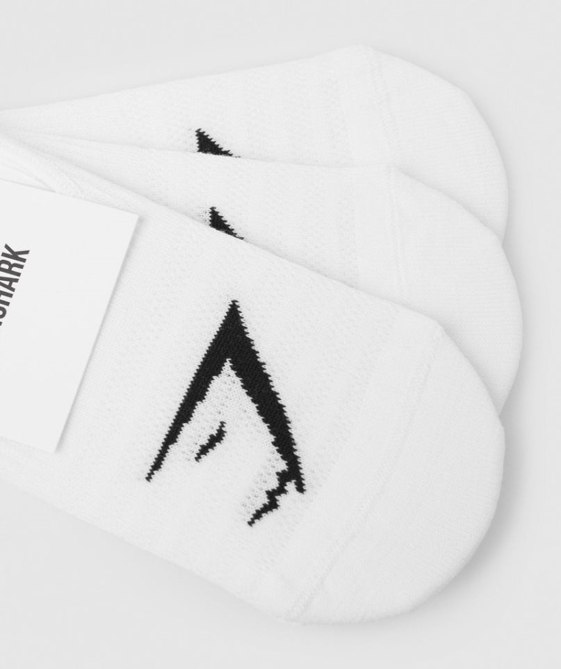Gymshark No Show 3pk Zokni Fehér | HU-R-974