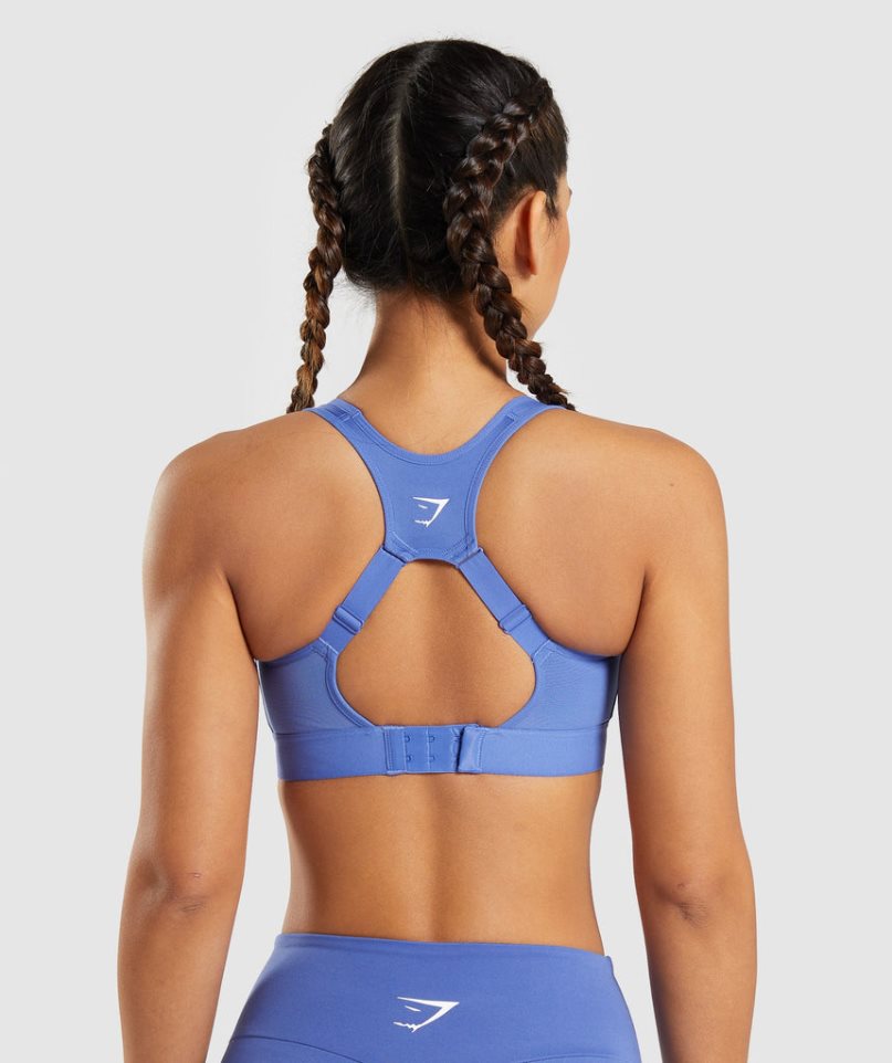 Gymshark Open Back Női Sportmelltartó Kék | HU-P-813