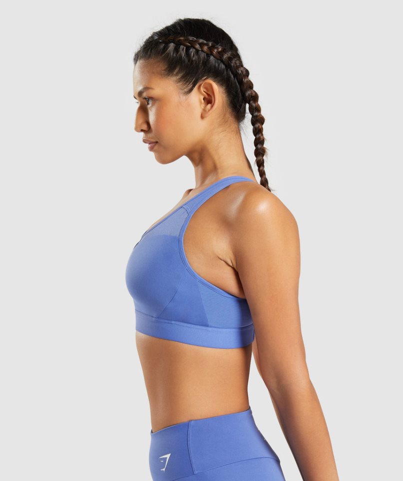 Gymshark Open Back Női Sportmelltartó Kék | HU-P-813
