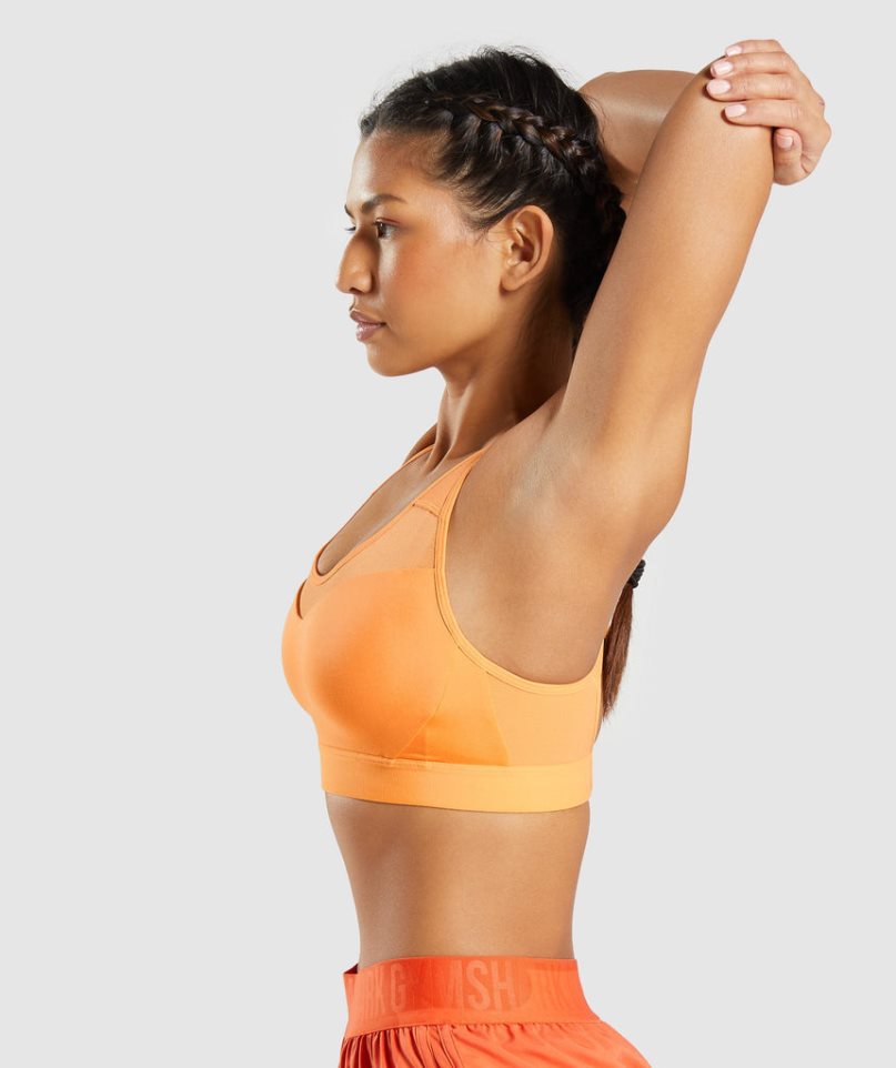 Gymshark Open Back Női Sportmelltartó Narancssárga | HU-M-687