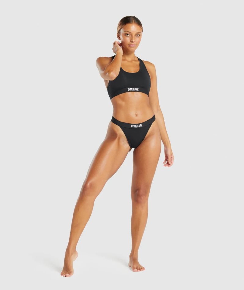 Gymshark Pamut Bralette Női Fehérnemű Fekete | HU-G-524