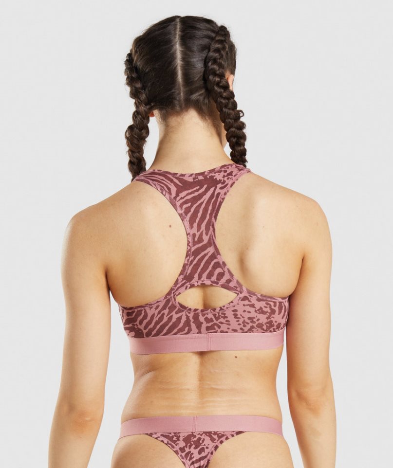 Gymshark Pamut Bralette Női Fehérnemű Rózsaszín | HU-F-012