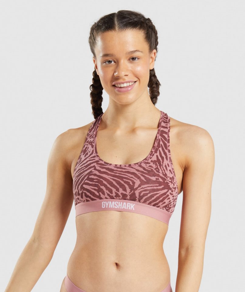 Gymshark Pamut Bralette Női Fehérnemű Rózsaszín | HU-F-012