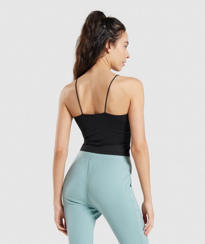 Gymshark Pause Cami Női Ujjatlan Póló Fekete | HU-Z-512