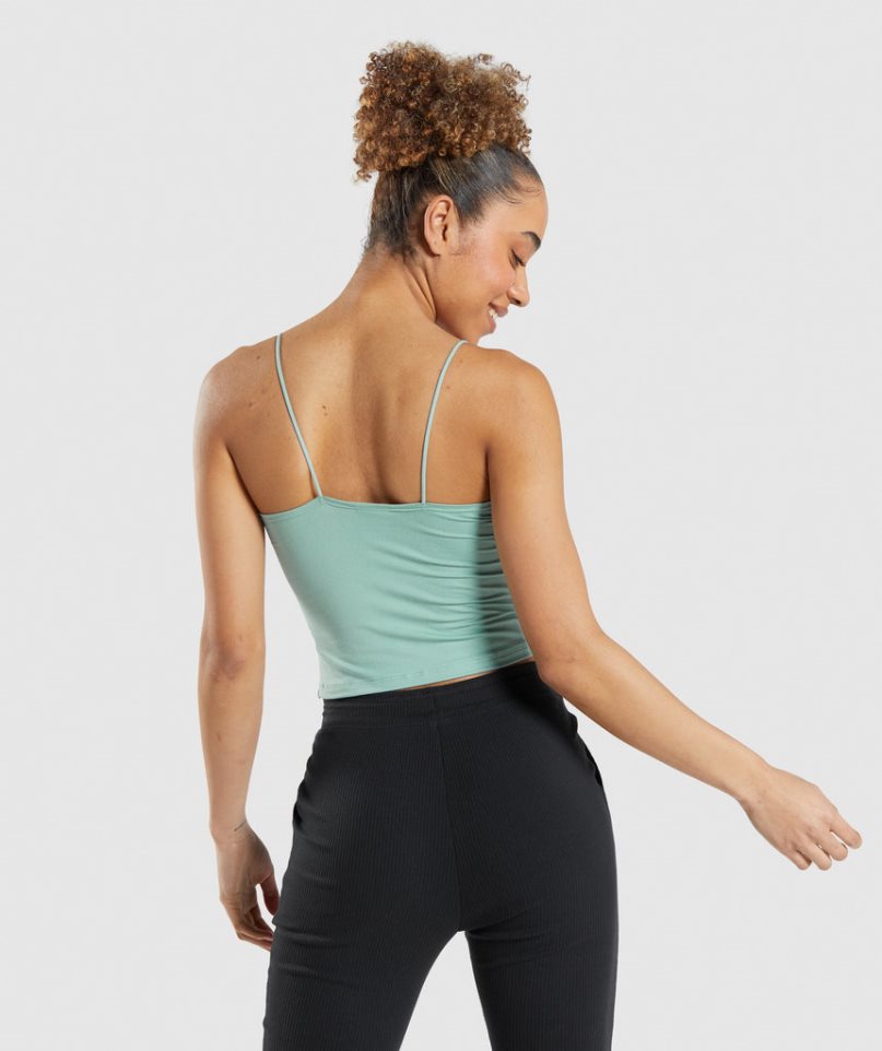 Gymshark Pause Cami Női Ujjatlan Póló Világos Zöld | HU-B-571