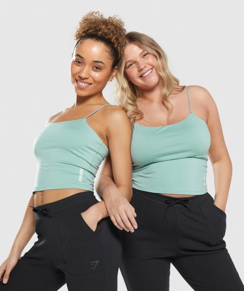 Gymshark Pause Cami Női Ujjatlan Póló Világos Zöld | HU-B-571