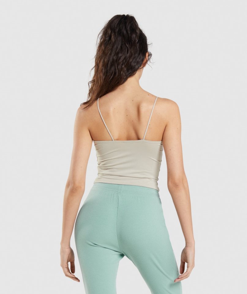 Gymshark Pause Cami Női Ujjatlan Póló Világos Szürke | HU-O-187