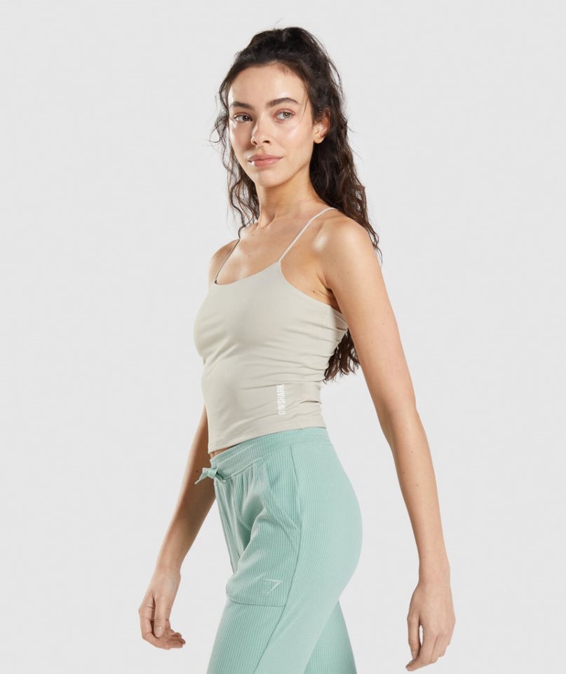 Gymshark Pause Cami Női Ujjatlan Póló Világos Szürke | HU-O-187