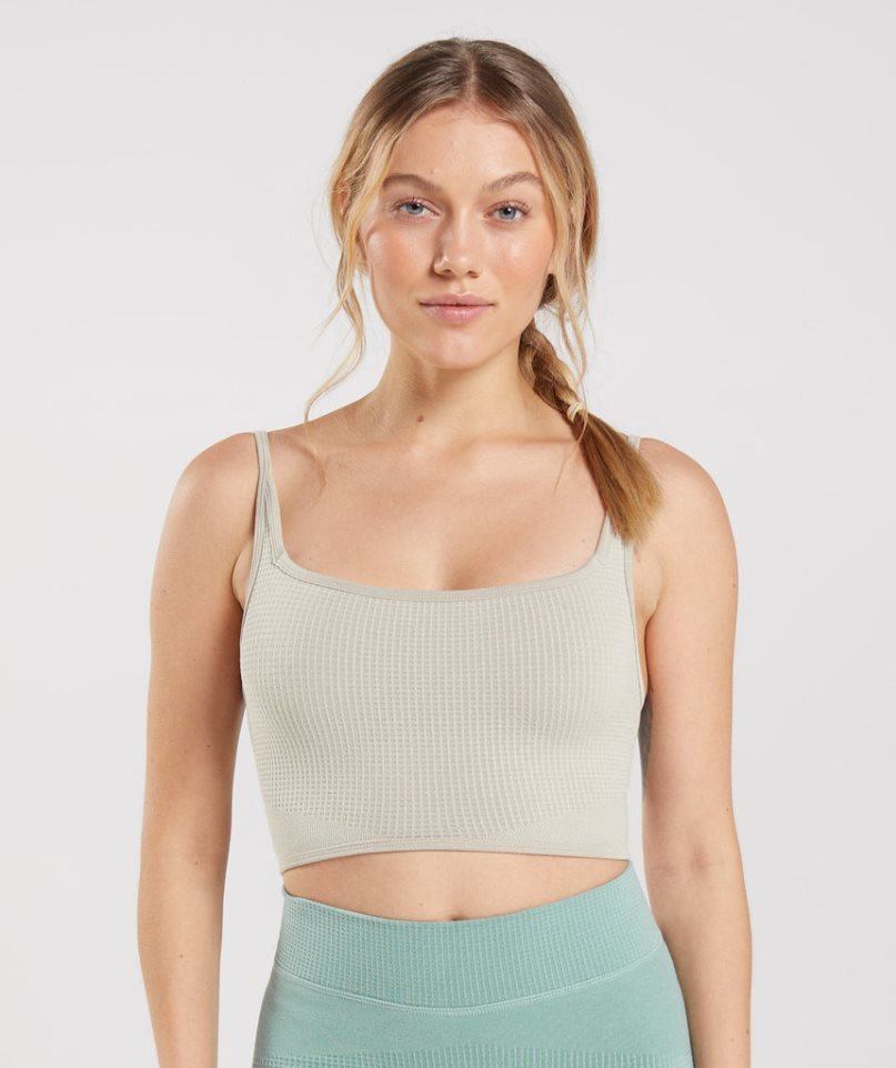 Gymshark Pause Seamless Bralette Női Sportmelltartó Szürke | HU-E-837