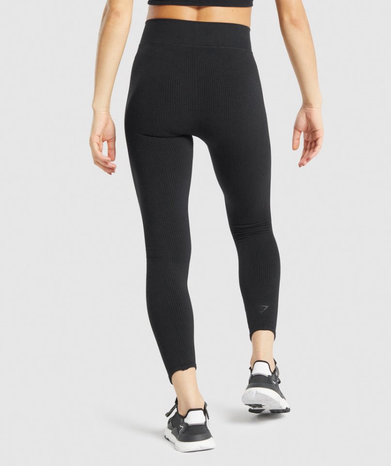 Gymshark Pause Seamless Női Leggings Fekete | HU-Q-361